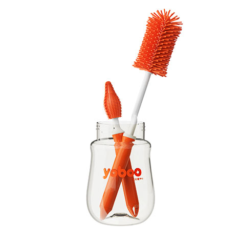 yb 0013 silicone baby bottle brush kit